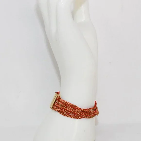 CAROLINA HERRERA #39318 Floral Red Bracelet and Ring Set (Ring Size 6)